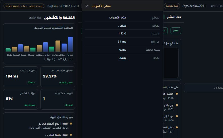 تفاصيل سجل مفتوح في CloudOps