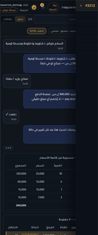 واجهة Relay على شاشة هاتف